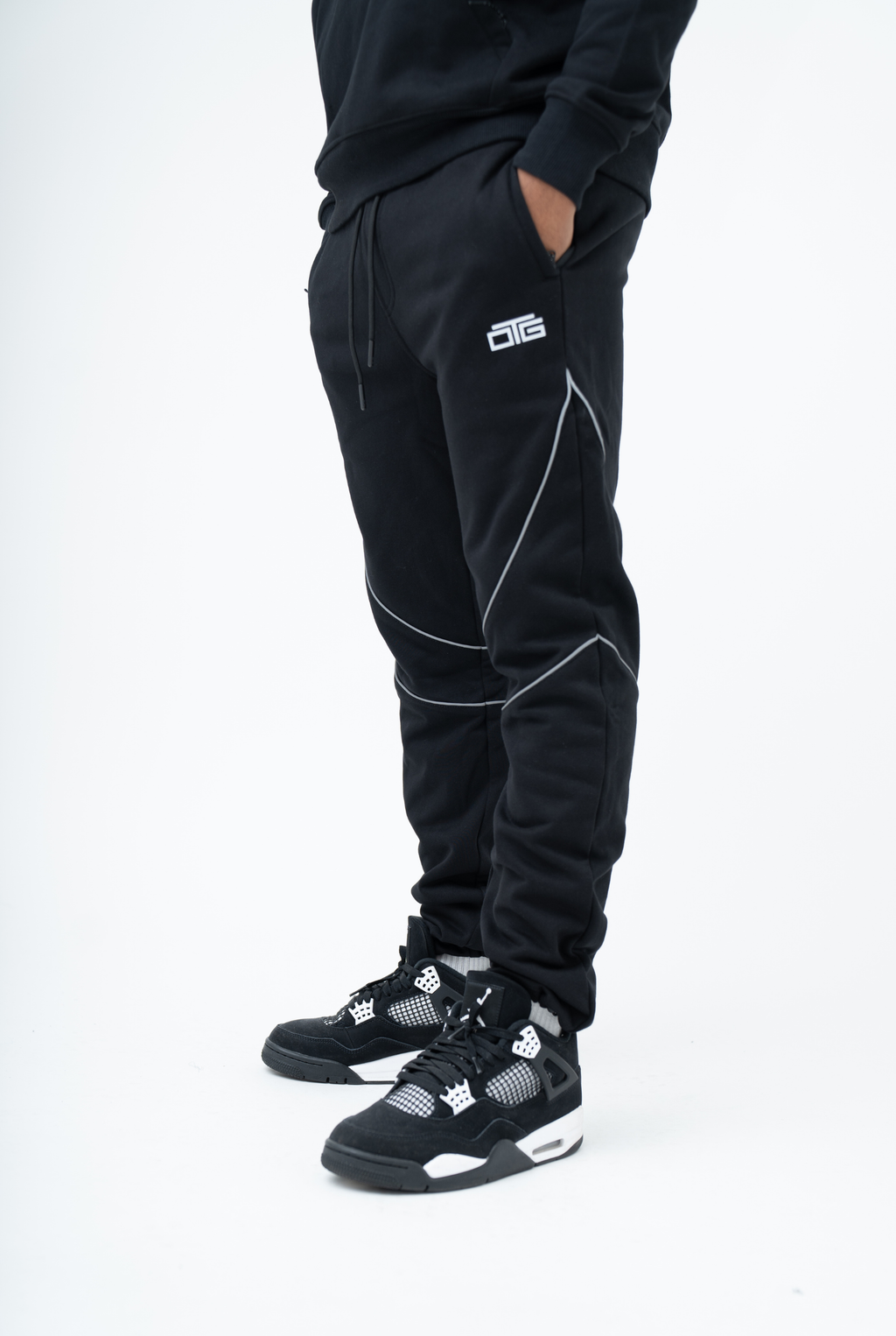 Reflective Piping Pant - Black