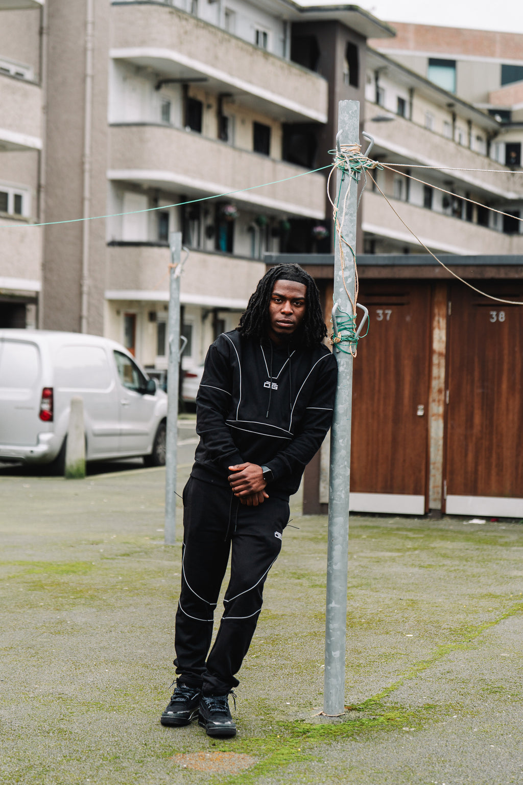 Reflective Piping Pant - Black